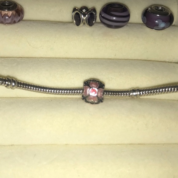 PANDORA PINK FLOWER CHARM - Picture 2 of 2